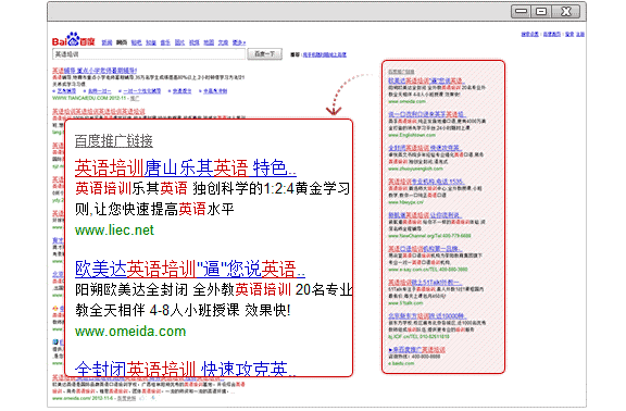 推廣展現(xiàn)形式一：左側(cè)“推廣鏈接”位置